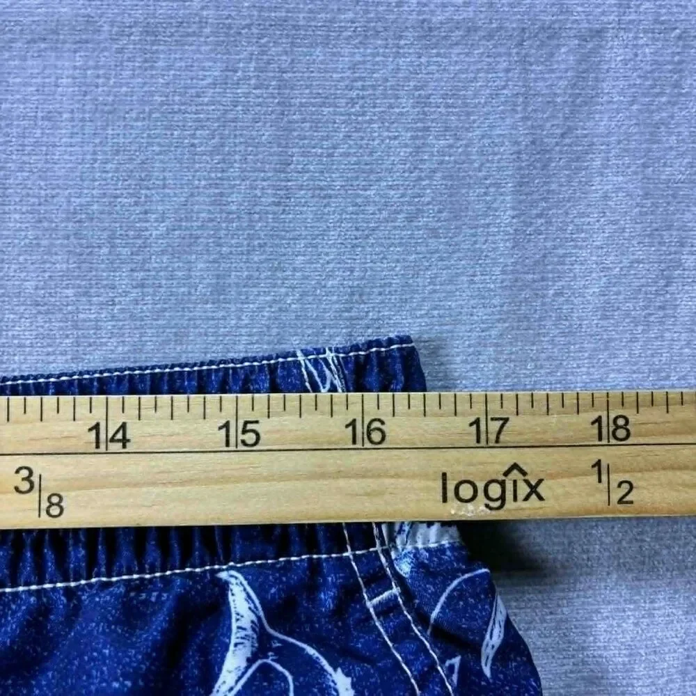 Old Navy Swim Trunks Mens Large Blue Marlin Fish Print Elastic Waist Board Short